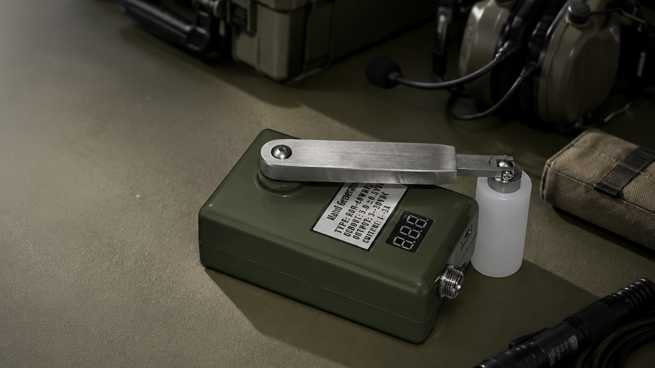 Portable manual generator prepared for field operations